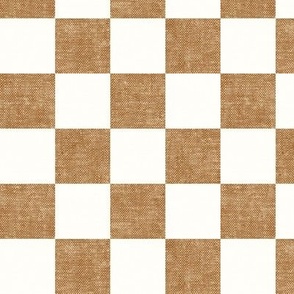 (small scale) checkerboard - woven checks - golden brown -  LAD22