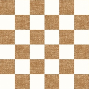 checkerboard - woven checks - golden brown -  LAD22