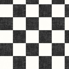 (small scale) checkerboard - woven checks - charcoal - LAD22