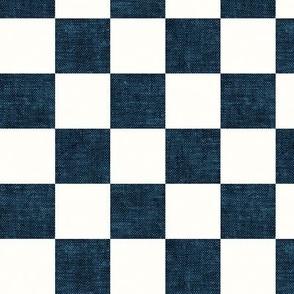 (small scale) checkerboard - woven checks - dark blue - LAD22