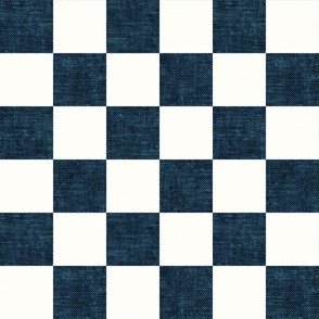 checkerboard - woven checks - dark blue - LAD22