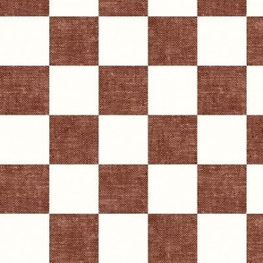 (small scale) checkerboard - woven checks - dark ginger -  LAD22