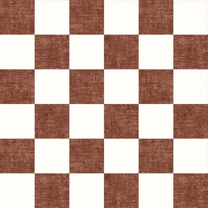 checkerboard - woven checks - dark ginger -  LAD22