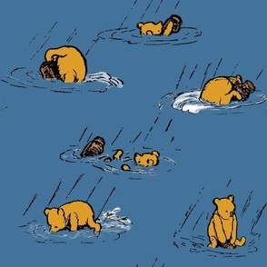 Classic Winnie-the-Pooh Bear in Water - Cheery Thoughts