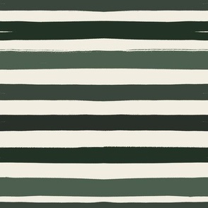 Safari Stripes (Cream and Green) (10.5" Fabric / 12" Wallpaper)