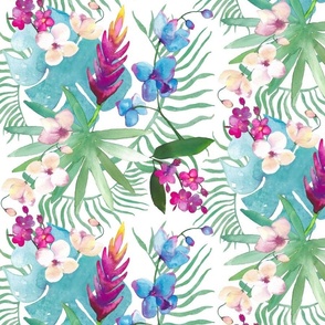 Tropical OG White watercolor floral 