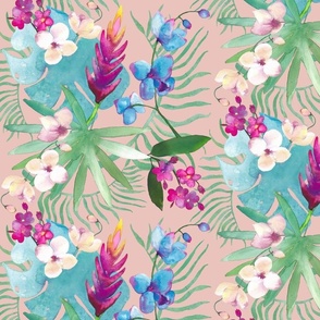 Tropical OG Pink watercolor floral 