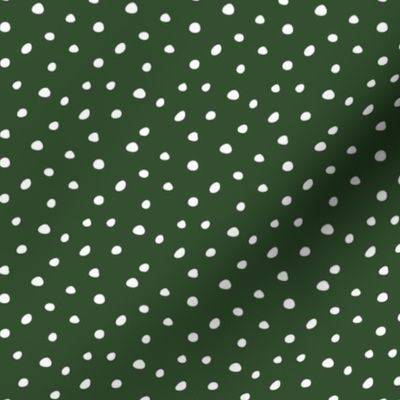 Dark green polka dots - green christmas - LAD22