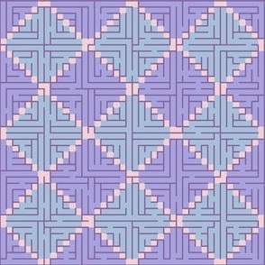 Diamond Patchwork Maze Puzzle Petal Solid Color Lilac