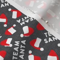 Team Santa - Santa's hat tossed on grey - LAD22