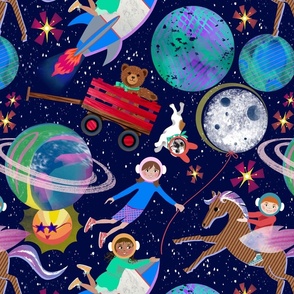 Playtime in Space (Paper Collage/Medium)