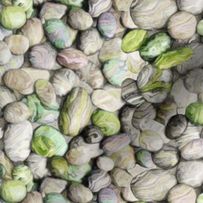 painted agates  olive, lime, beige