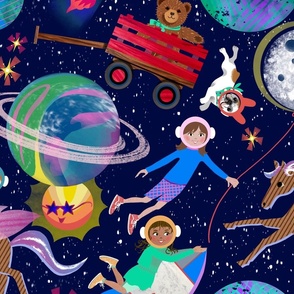 Playtime in Space (Paper Collage/Large)