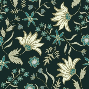 Floral Chintz Forest Green