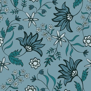 Floral Chintz Teal Emerald