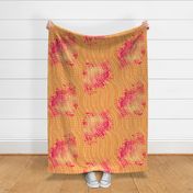 A Curtain of Stars - bold vibrant flowing abstract (orange and pink)