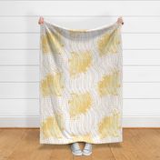 A Curtain of Stars - bold vibrant flowing abstract (buttercream orange white)