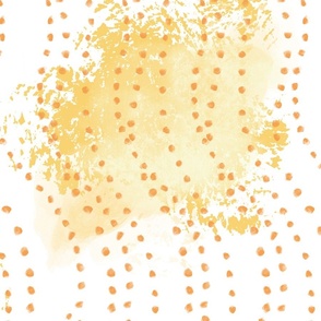 A Curtain of Stars - bold vibrant flowing abstract (buttercream orange white)