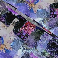 Purple collage fabric
