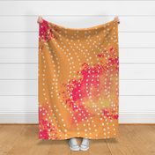 A Curtain of Stars - large scale bold vibrant flowing abstract (orange)