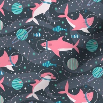 Pink  Space Sharks - Medium