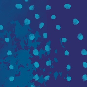 A Curtain of Stars - large scale bold vibrant flowing abstract (blue on blue)