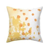 A Curtain of Stars - large scale bold vibrant flowing abstract (buttercream orange white)