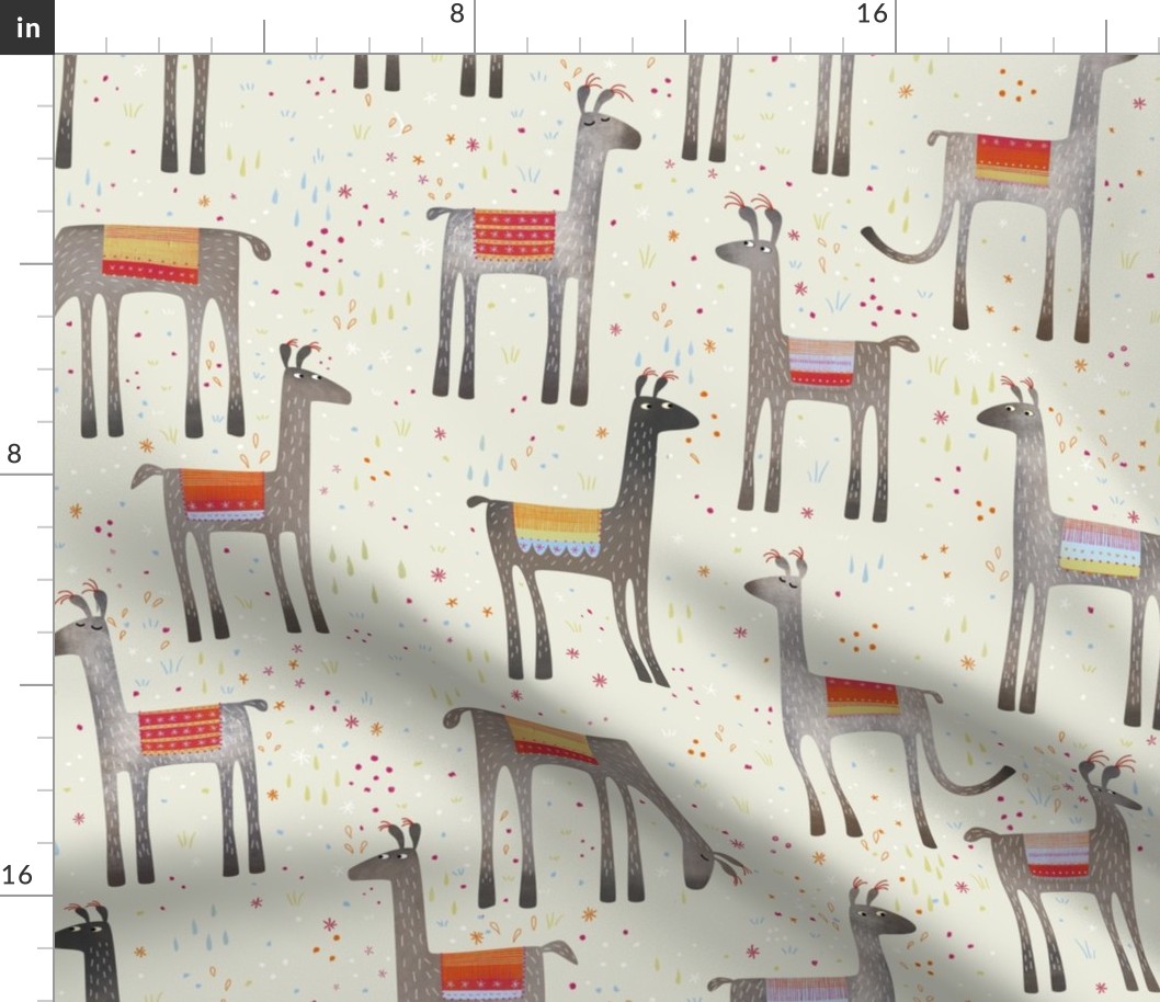 Llamas in a Meadow Jumbo