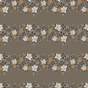 Retro Floral Curtains_ Grey Border