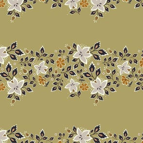 Retro Floral Curtains_ Light Border