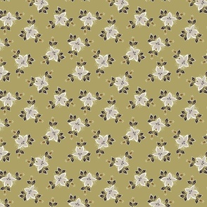 Retro Curtain Jumbo Flowers_ Light Moss