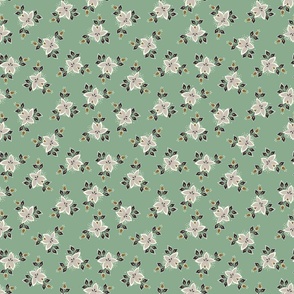 Retro Curtain Jumbo Flowers_ Mint