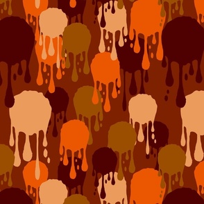 Beige, orange and brown graffiti - Large scale 