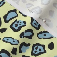 Quirky yellow and blue jaguar print