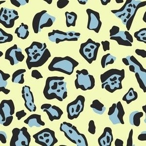 Quirky yellow and blue jaguar print