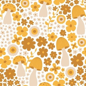 Mushroom Garden in Yellow