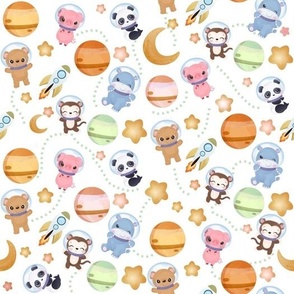 Baby Animals in space (white)
