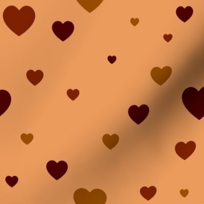 Brown hearts - Medium scale