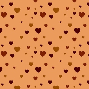 Brown hearts - Medium scale