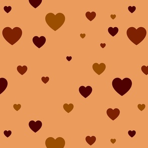 Brown hearts - Large scale