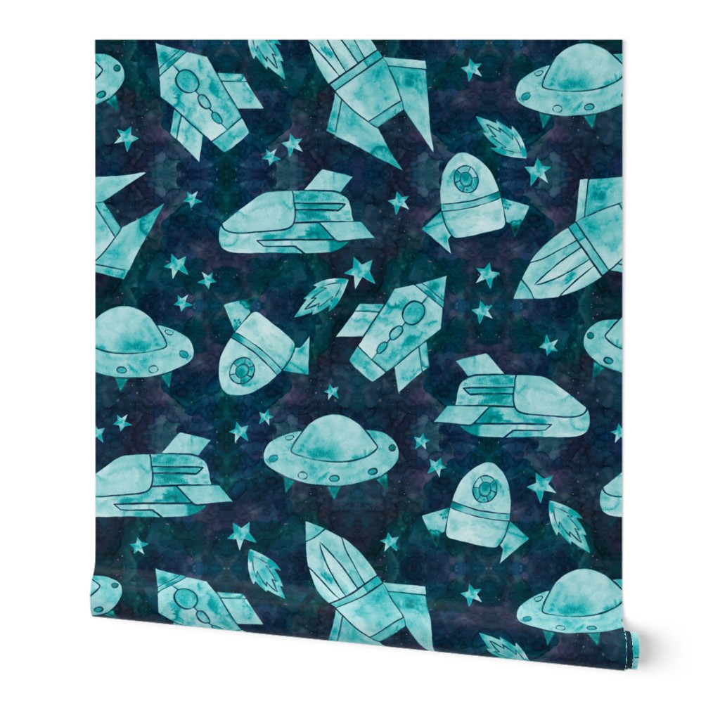 Space Ships | Space Exploration | Teal and Deep Blue