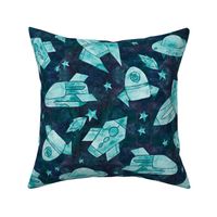 Space Ships | Space Exploration | Teal and Deep Blue