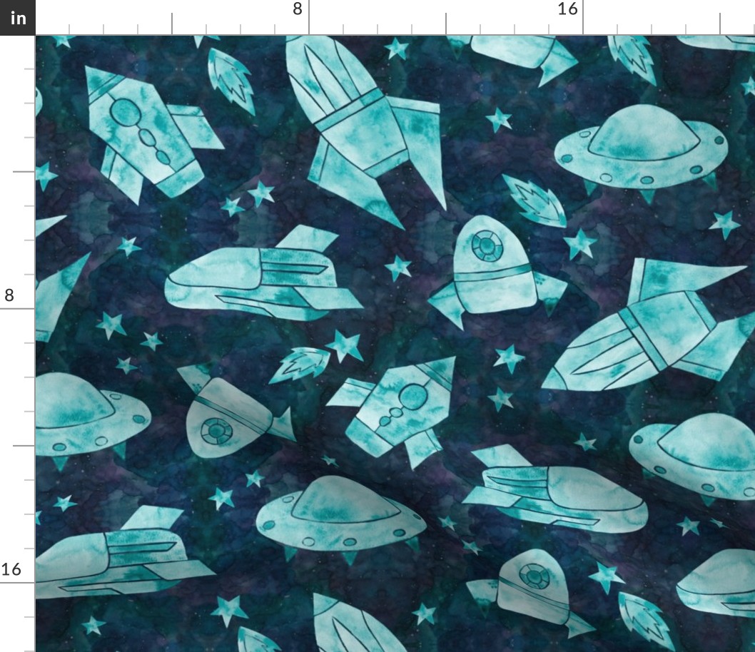 Space Ships | Space Exploration | Teal and Deep Blue