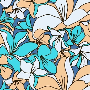 Optimistic Flowers (54") - blue, beige, cream (ST2022OF)