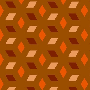 Diamonds in beige, brown and orange - Large scale