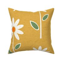 Retro Daisys on Mustard Large