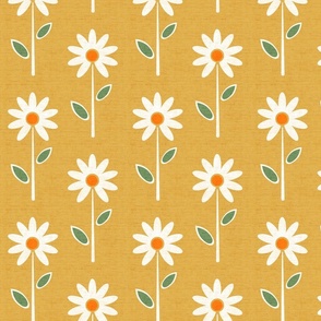 Retro Daisys on Mustard Small