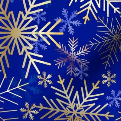 Snowing Blue and Gold