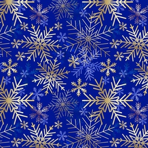 Snowing Blue and Gold