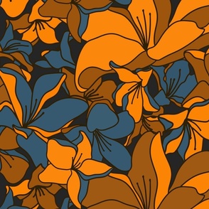 Optimistic Flowers (54") - blue, brown (ST2022OF)